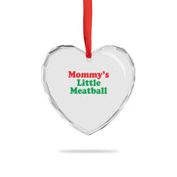 Mommy's Little Meatball Heart Crystal Glass Ornament Funny Italian Family Baby Humor - Wonder Print Shop
