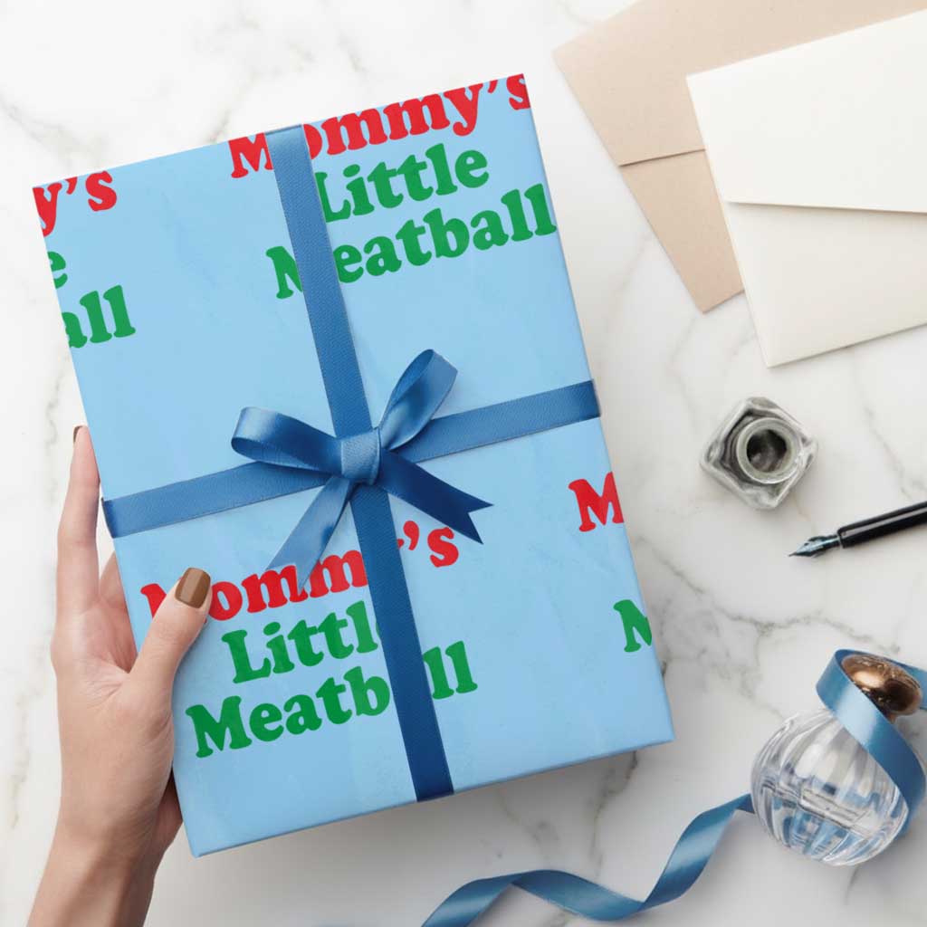 Mommy's Little Meatball Wrapping Paper Roll Funny Italian Family Baby Humor - Wonder Print Shop