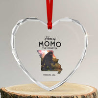 Momo The Monster Folklore Heart Crystal Glass Ornament Louisiana Missouri Cryptid Lover Gift