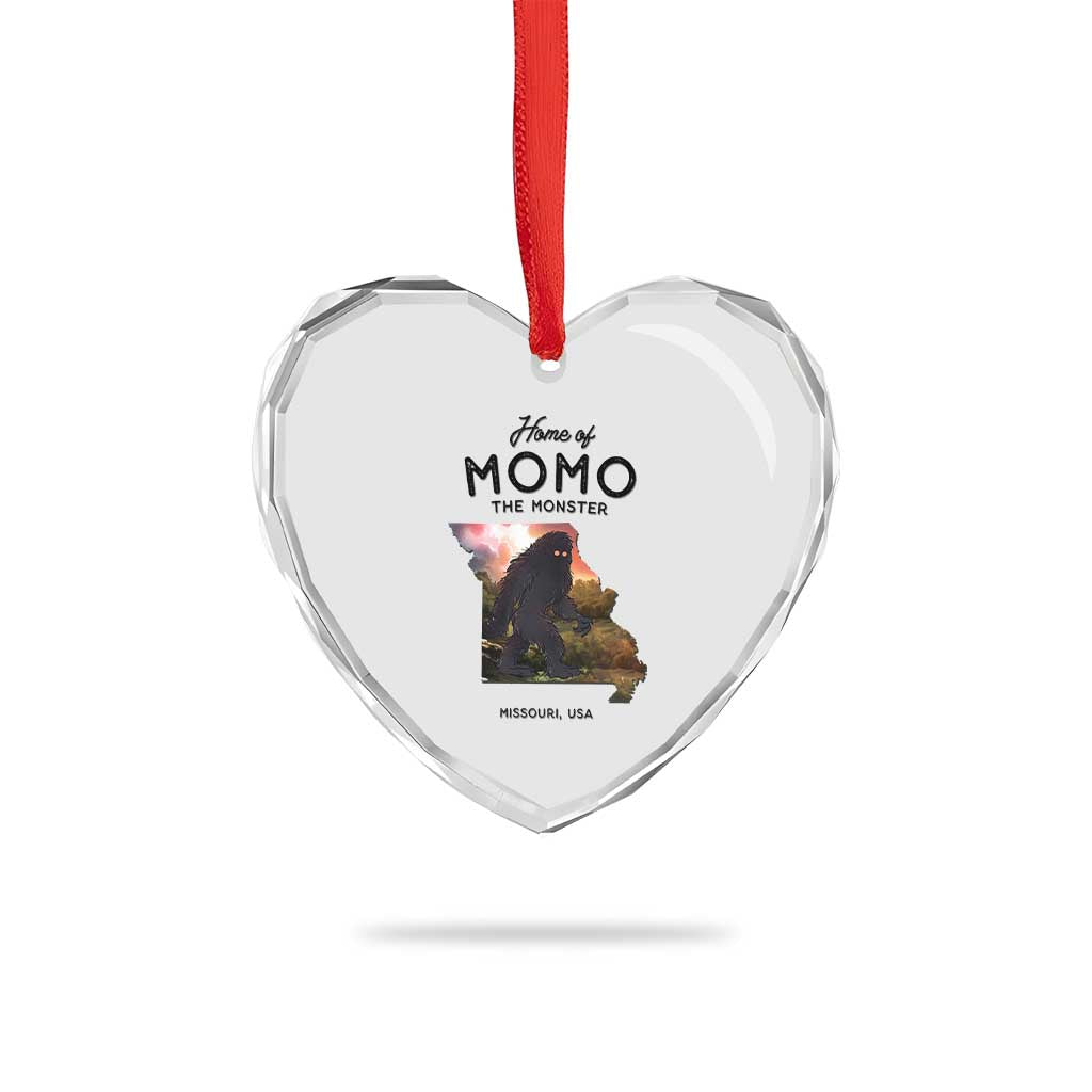 Momo The Monster Folklore Heart Crystal Glass Ornament Louisiana Missouri Cryptid Lover Gift