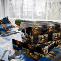 Mona Lisa Holding Groundhog Parody Painting Wrapping Paper Roll Funny Groundhog Day