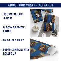 Mona Lisa Holding Groundhog Parody Painting Wrapping Paper Roll Funny Groundhog Day