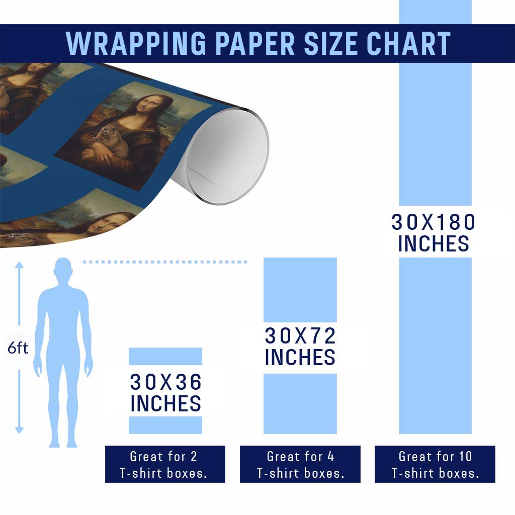 Mona Lisa Holding Groundhog Parody Painting Wrapping Paper Roll Funny Groundhog Day
