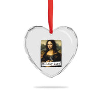 Monday Lisa Coffee Lover Heart Crystal Glass Ornament Funny Mona Lisa Art Parody Graphic Tired Work