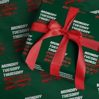 Monday Tuesday Thursday Practice Qualifying Race Day Wrapping Paper Roll - Wonder Print Shop