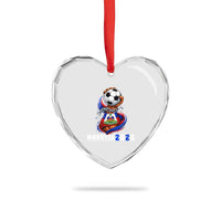 Mondyal 2026 Haiti Freedom Fist Broken Chains Soccer Graphic Heart Crystal Glass Ornament Haitian Flag Football Sports Fan