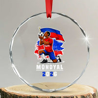 Mondyal 2026 Haiti Soccer Player Victory Celebration Graphic Crystal Glass Ornament Haitian Flag Football Sports Fan