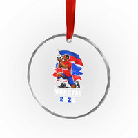 Mondyal 2026 Haiti Soccer Player Victory Celebration Graphic Crystal Glass Ornament Haitian Flag Football Sports Fan