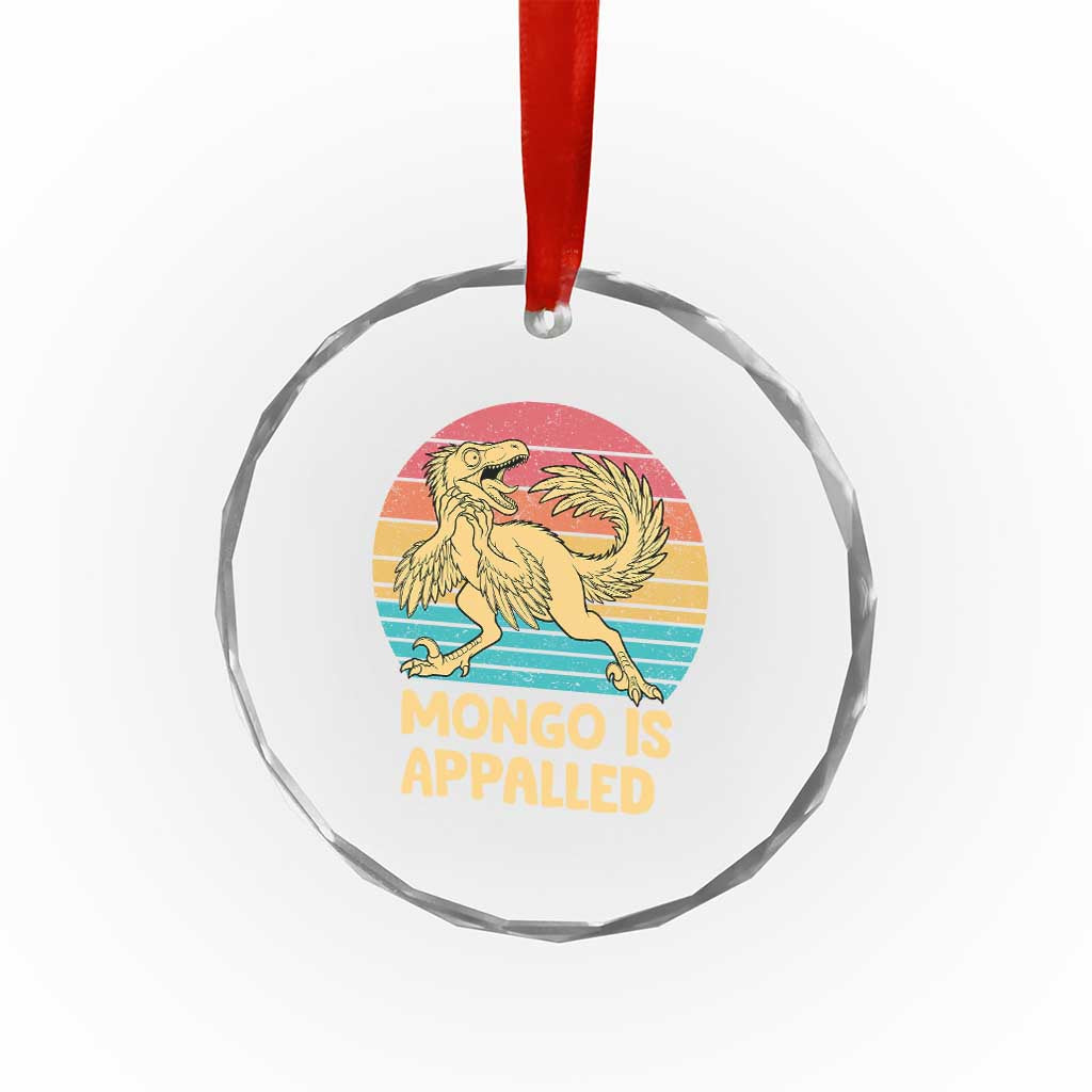 Mongo Is Appalled Crystal Glass Ornament Funny Dinosaur Gamer Book Lover Retro Gift