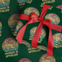 Mongo Is Appalled Wrapping Paper Roll Funny Dinosaur Gamer Book Lover Retro Gift