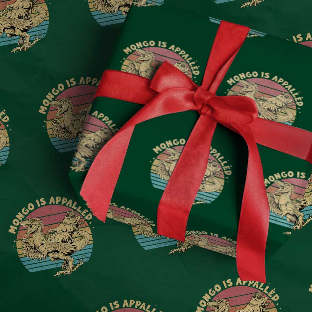 Mongo is Appalled Wrapping Paper Roll Vintage Princess Cat Riding Dinosaur