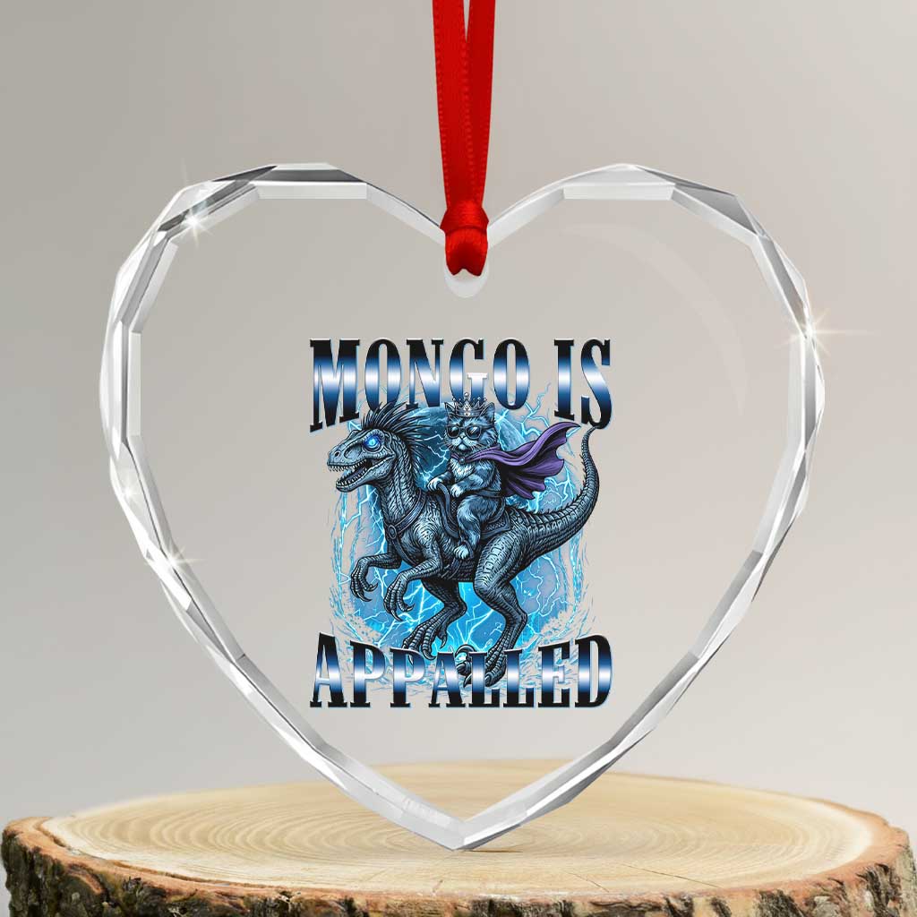 Mongo is Appalled Heart Crystal Glass Ornament Funny Princess Donut Riding Mongo