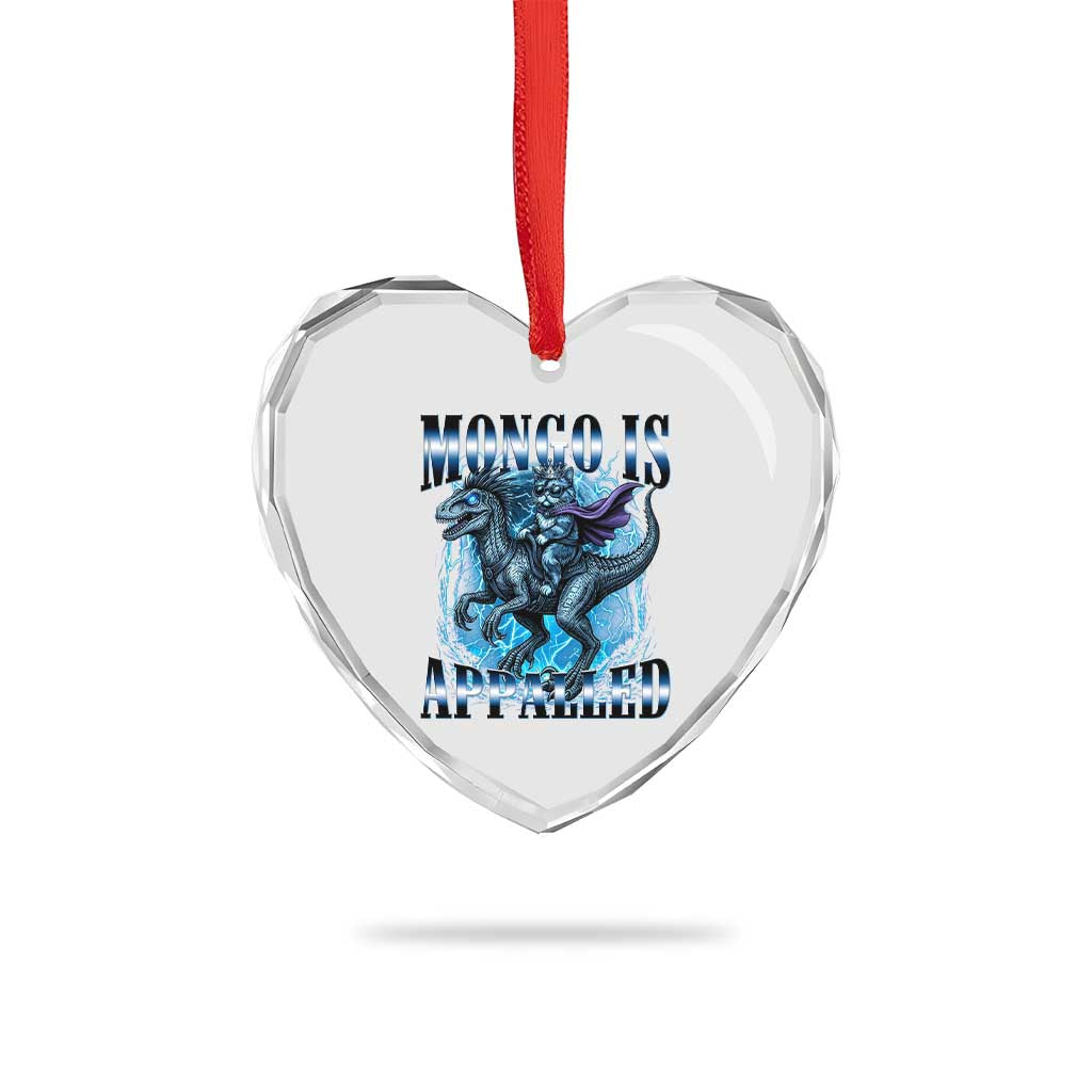 Mongo is Appalled Heart Crystal Glass Ornament Funny Princess Donut Riding Mongo