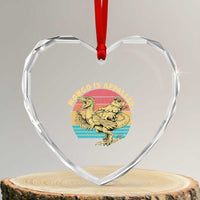 Mongo is Appalled Heart Crystal Glass Ornament Vintage Princess Cat Riding Dinosaur