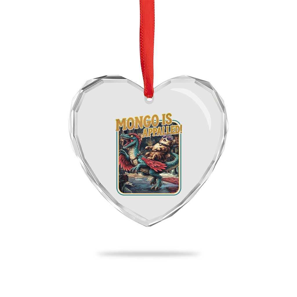 Mongo is Appalled Heart Crystal Glass Ornament Vintage Princess Donut Riding Mongo