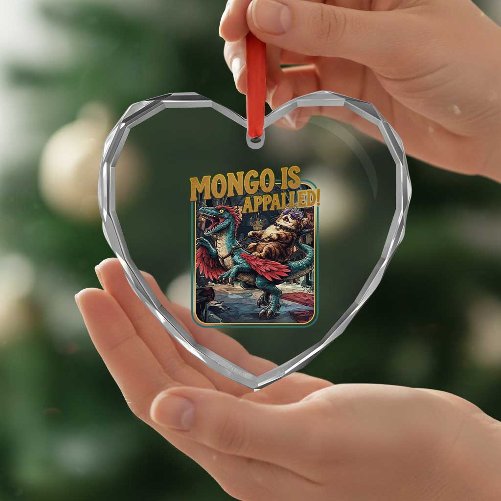 Mongo is Appalled Heart Crystal Glass Ornament Vintage Princess Donut Riding Mongo