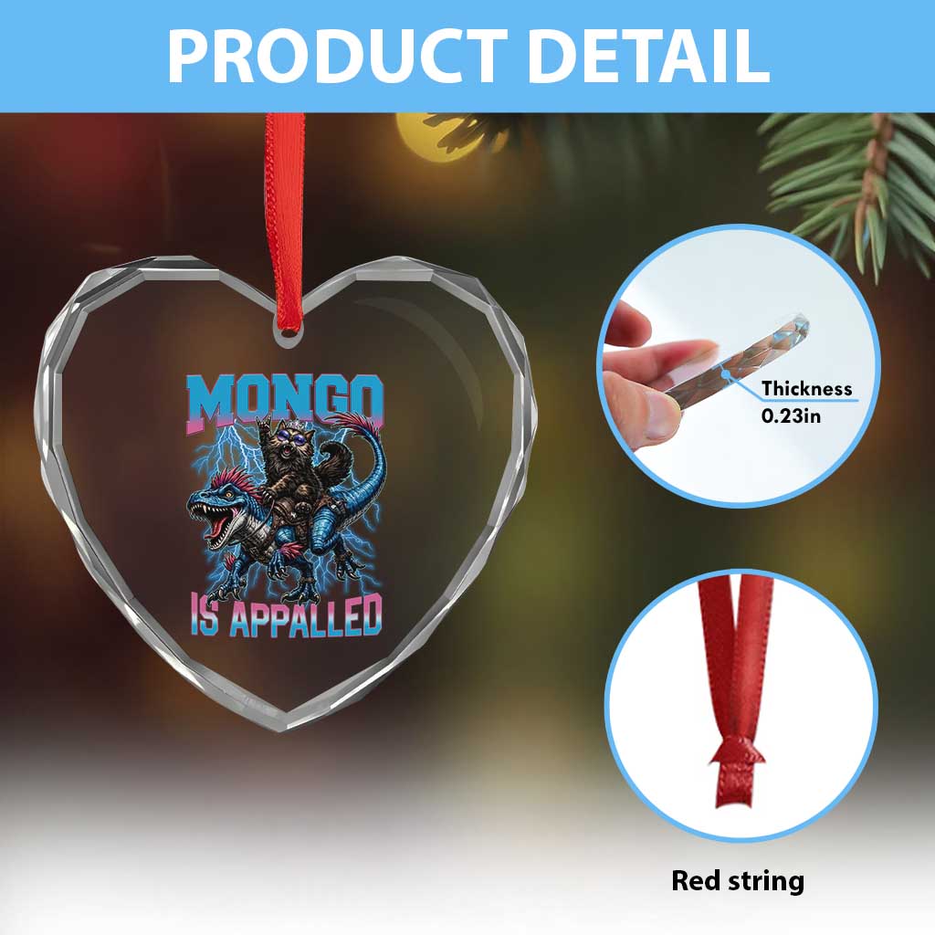 Mongo Is Appalled Princess Cat Quote Heart Crystal Glass Ornament Geeky Fantasy Book Lover