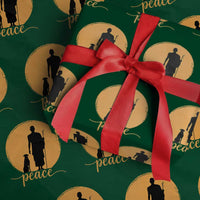 Monk and Dog Silhouette Peace Wrapping Paper Roll Spiritual Walk for Peace Sunset - Wonder Print Shop