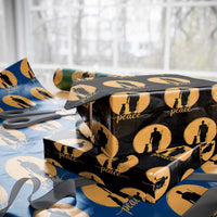 Monk and Dog Silhouette Peace Wrapping Paper Roll Spiritual Walk for Peace Sunset - Wonder Print Shop