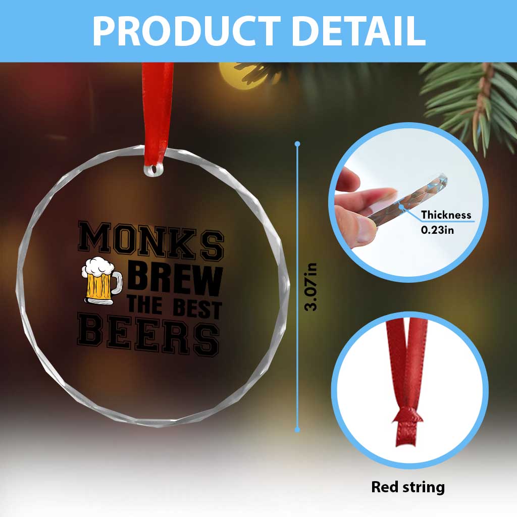 Monks Brew The Best Beers Crystal Glass Ornament Funny Craft Beer Brewer