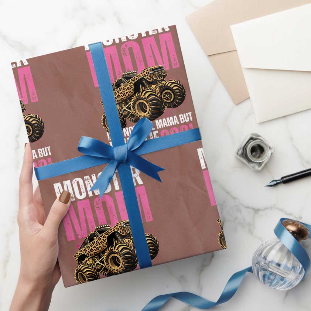 Monster Mom Like Normal Mama But Wheelie Cool Wrapping Paper Roll Monster Truck Mama