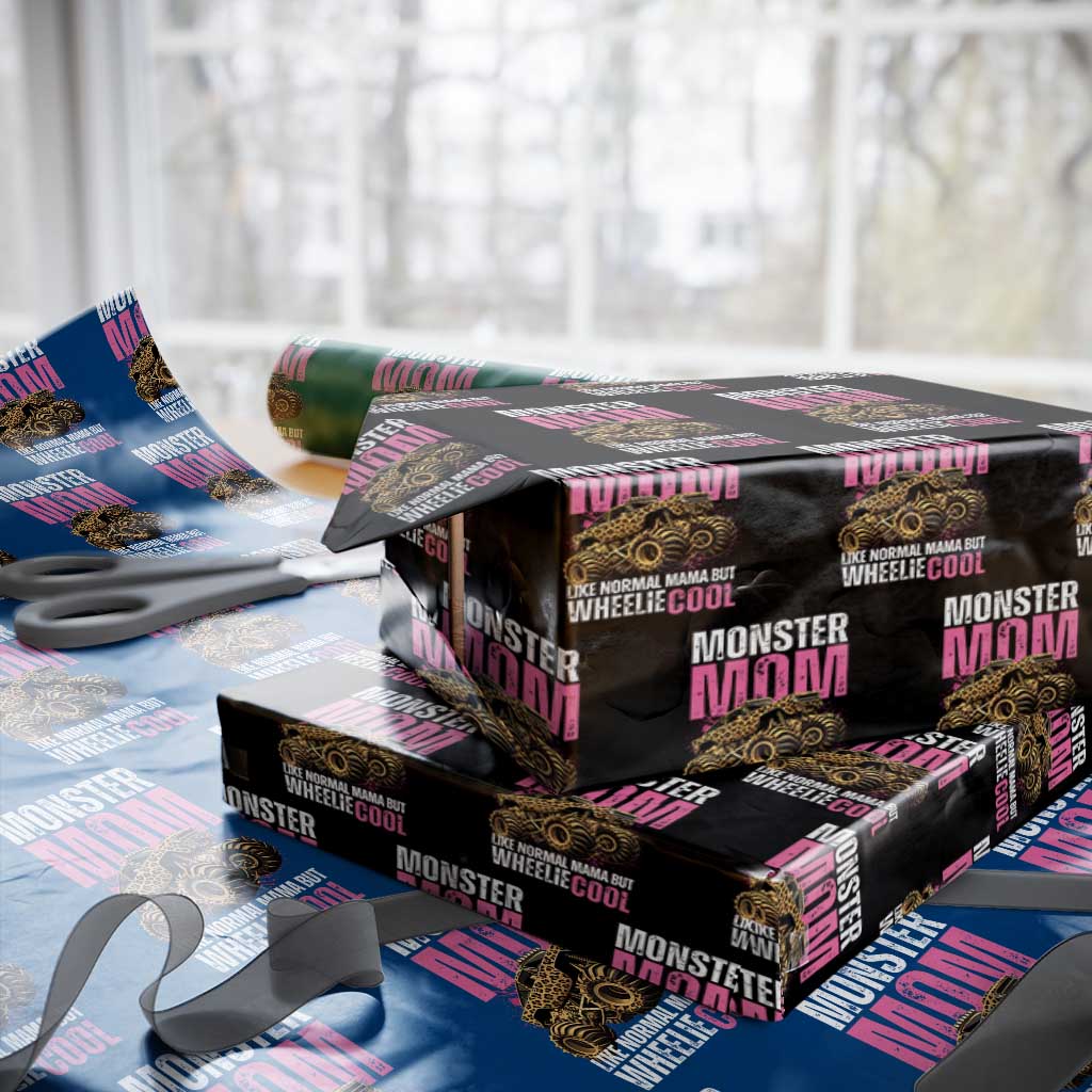 Monster Mom Like Normal Mama But Wheelie Cool Wrapping Paper Roll Monster Truck Mama