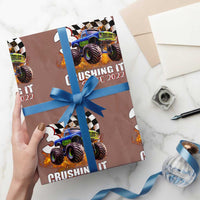 Monster Truck Birthday Wrapping Paper Roll Happy 3rd Bday Party 3 Years Old Boy - Wonder Print Shop
