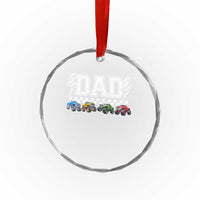 Monster Truck Dad Crystal Glass Ornament Funny Truck Daddy Checkered Father's Day