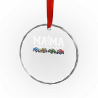 Monster Truck Mama Crystal Glass Ornament Funny Truck Mom Checkered Mother's Day