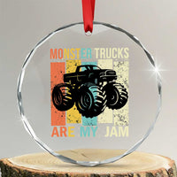 Monster Trucks Are My Jam Crystal Glass Ornament Vintage Retro TS02
