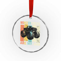 Monster Trucks Are My Jam Crystal Glass Ornament Vintage Retro TS02