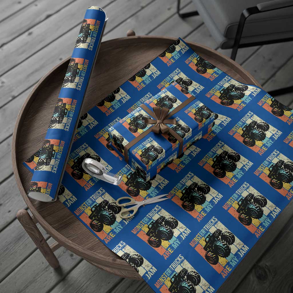 Monster Trucks Are My Jam Wrapping Paper Roll Vintage Retro - Wonder Print Shop