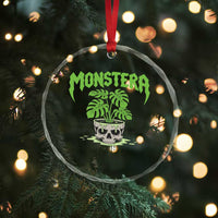 Monstera Lover Houseplant Gift Crystal Glass Ornament Skull Plant Pot Graphic - Wonder Print Shop