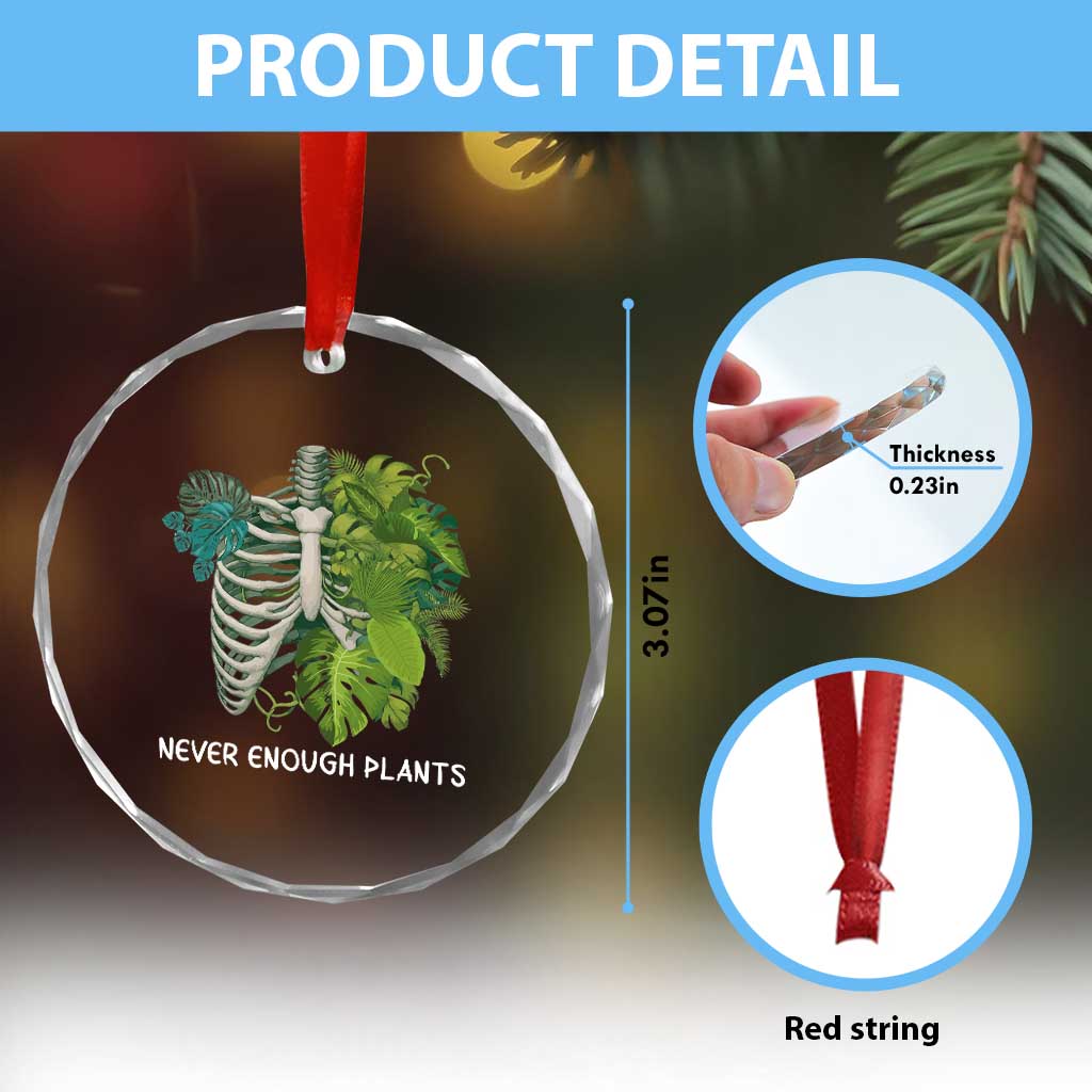 Monstera Plant Body Skeleton Crystal Glass Ornament Never Enough Plants TS12