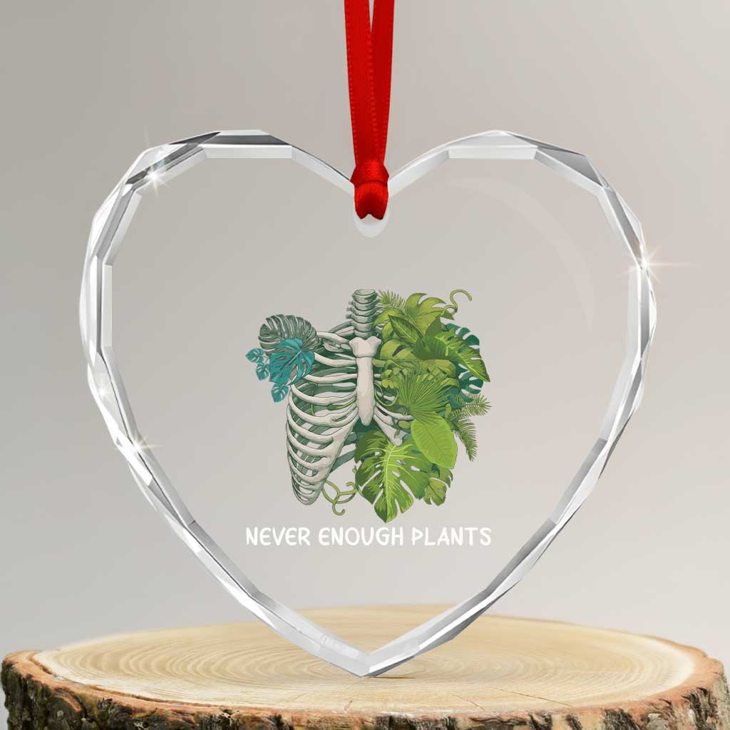 Monstera Plant Body Skeleton Heart Crystal Glass Ornament Never Enough Plants - Wonder Print Shop