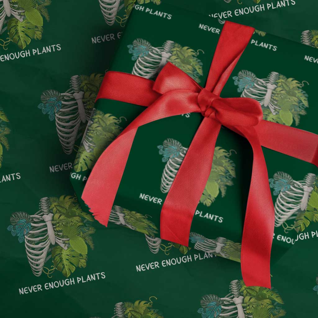 Monstera Plant Body Skeleton Wrapping Paper Roll Never Enough Plants - Wonder Print Shop