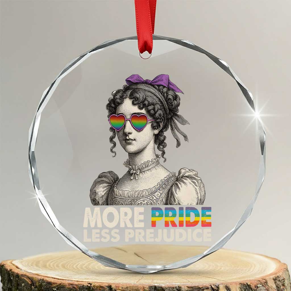 More Pride Less Prejudice Crystal Glass Ornament LGBTQ Proud Ally Pride Month - Wonder Print Shop