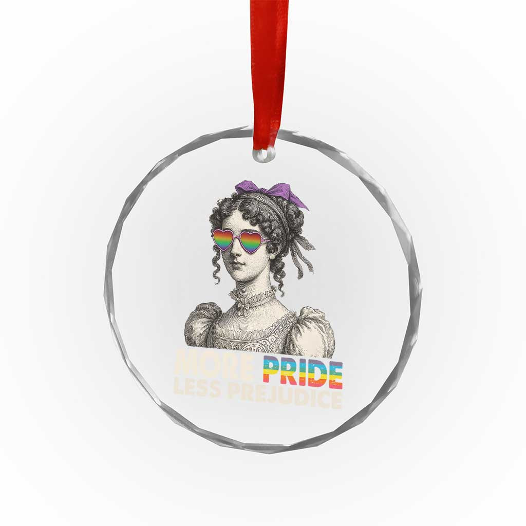 More Pride Less Prejudice Crystal Glass Ornament LGBTQ Proud Ally Pride Month - Wonder Print Shop