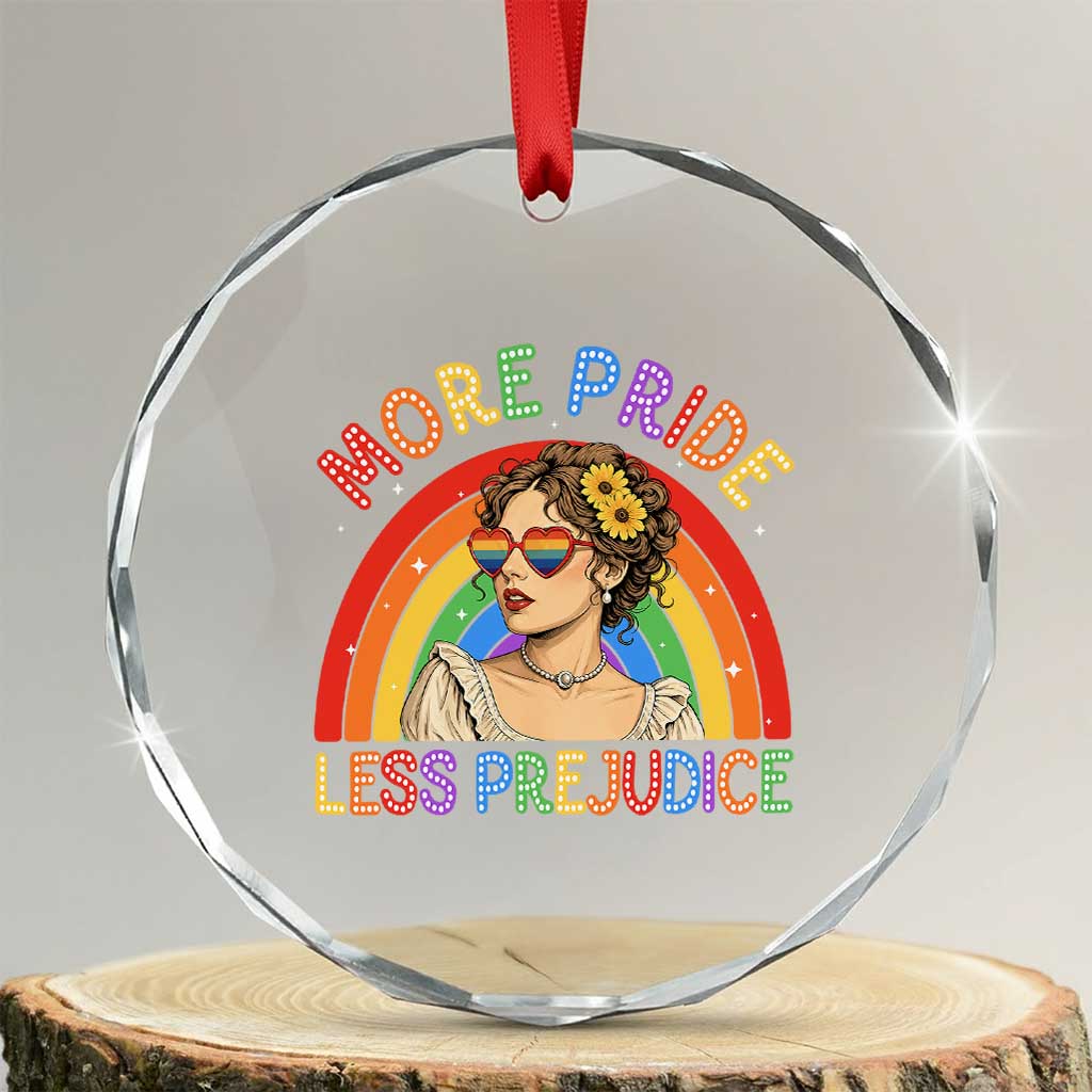 More Pride Less Prejudice Crystal Glass Ornament Pride Month LGBTQ Gay Lesbian
