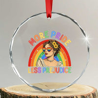 More Pride Less Prejudice Crystal Glass Ornament Pride Month LGBTQ Gay Lesbian