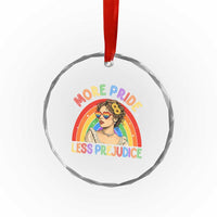More Pride Less Prejudice Crystal Glass Ornament Pride Month LGBTQ Gay Lesbian
