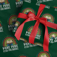 More Pride Less Prejudice Wrapping Paper Roll LGBTQ Pride Month Book Lover