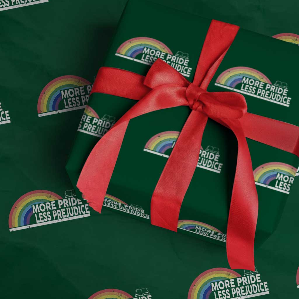 More Pride Less Prejudice Wrapping Paper Roll Pride Month LGBTQ