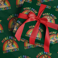 More Pride Less Prejudice Wrapping Paper Roll Pride Month LGBTQ Gay Lesbian