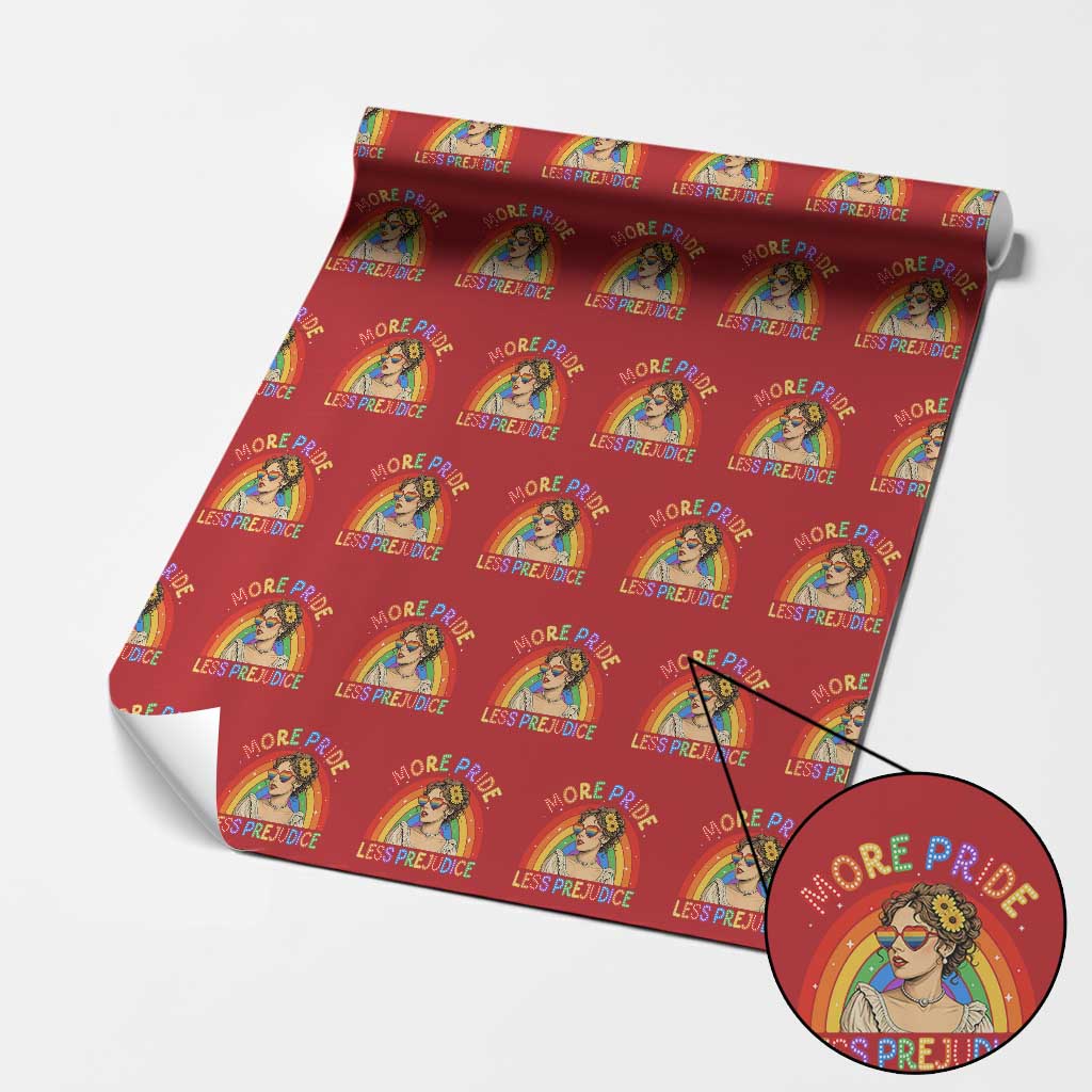 More Pride Less Prejudice Wrapping Paper Roll Pride Month LGBTQ Gay Lesbian
