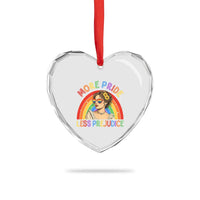 More Pride Less Prejudice Heart Crystal Glass Ornament Pride Month LGBTQ Gay Lesbian