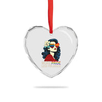 More Pride Less Prejudice Heart Crystal Glass Ornament Retro Pride Month LGBTQ Feminist - Wonder Print Shop