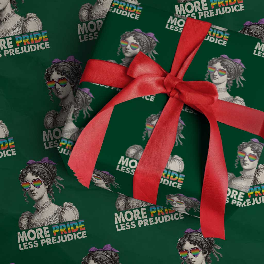 More Pride Less Prejudice Wrapping Paper Roll LGBTQ Proud Ally Pride Month - Wonder Print Shop