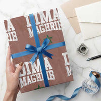 Moroccan Dima Maghrib Flag of Morocco Vintage Green Star Patriotic Wrapping Paper Roll