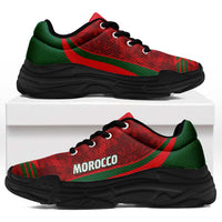 Morocco 2026 Football Chunky Sneakers Go Atlas Lions Islamic Pattern Curve Stylized - Wonder Print Shop
